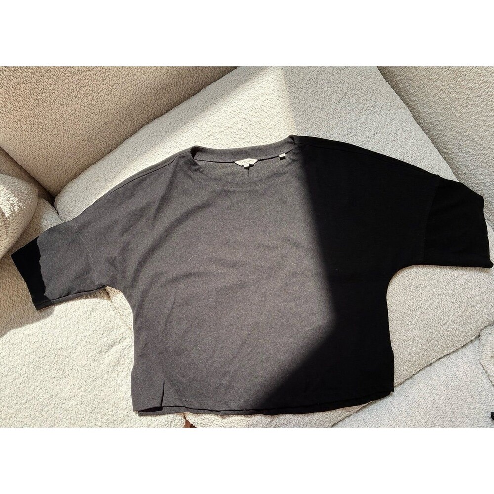 Max Studio London Black Boxy Short Sleeve Top Women’s 1X Minimalist Oversized
